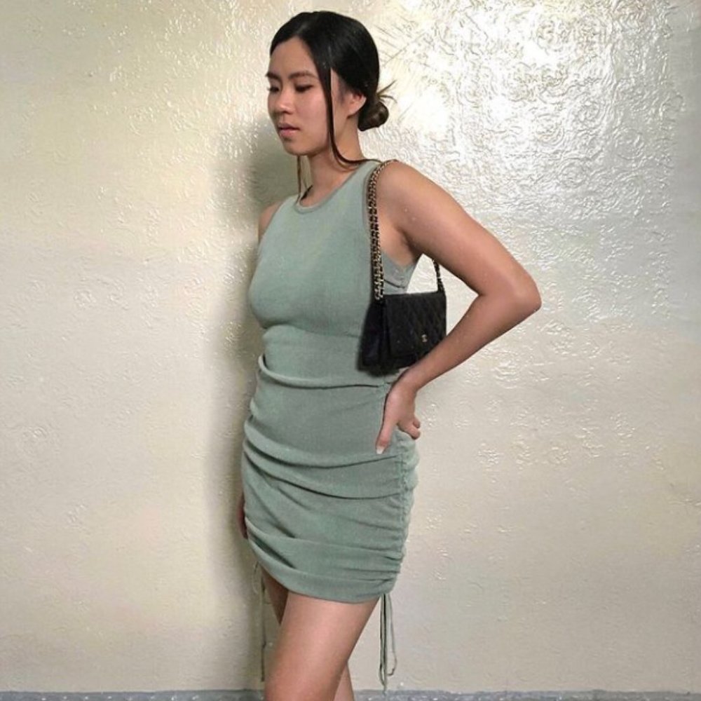 Lioness Green Ruched Dress